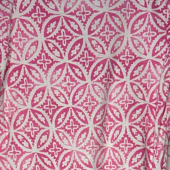 Hatley dress floral boho vneck sleeved Pink White Patterned Dress ombrΓ© beachy - Picture 7 of 7